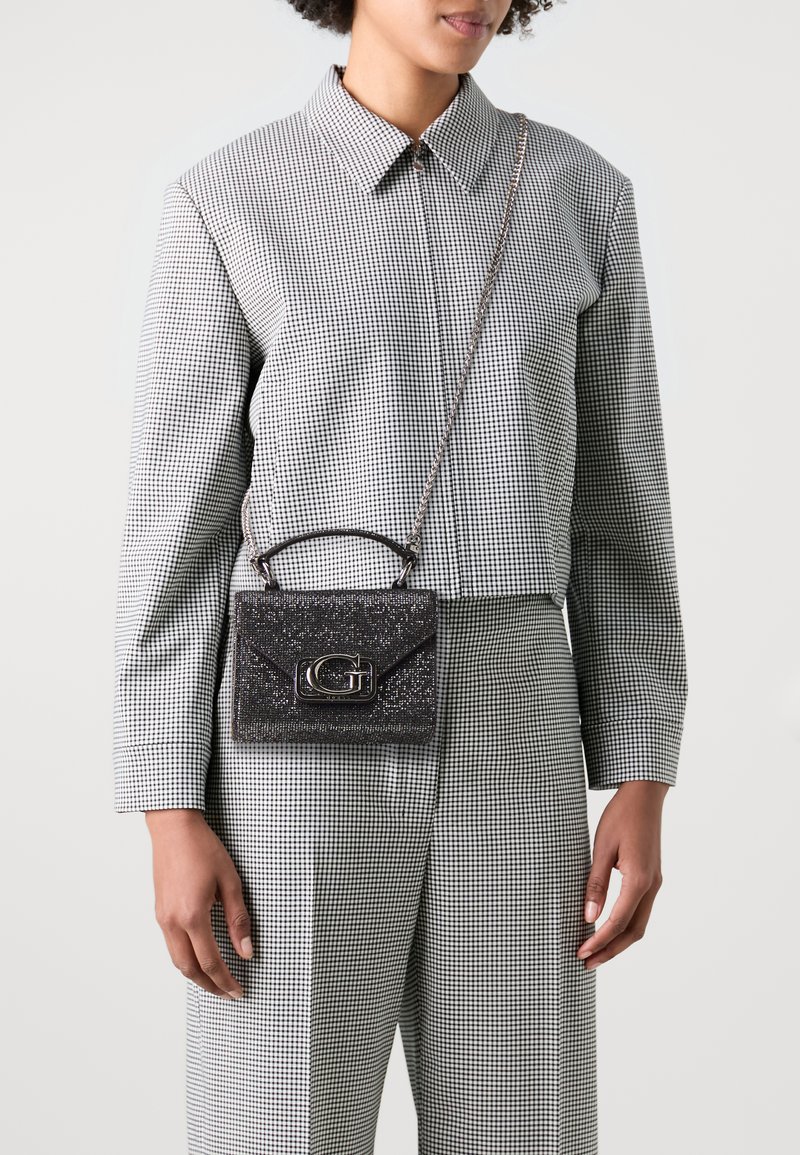 Guess ZALINA MINI TOP HANDLE FLAP - Sac à main - pewter