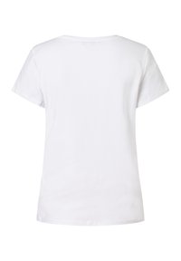 Witte T-shirt met korte mouwen van katoen, met een ronde hals en een gladde, effen textuur zonder zichtbare ontwerpen of accenten.