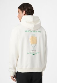 Fila APPAREL NAVIGLI PASTA GRAPHIC - Felpa con cappuccio - egret