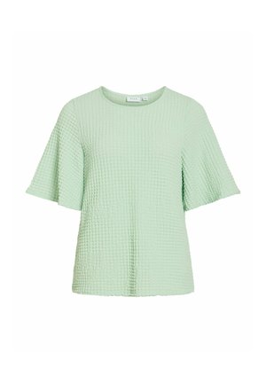 VILA, SHORT SLEEVED TOP VIBOTTA ROUND NECK - Blouse - smoke green