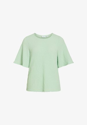 VILA, SHORT SLEEVED TOP VIBOTTA ROUND NECK - Blouse - smoke green