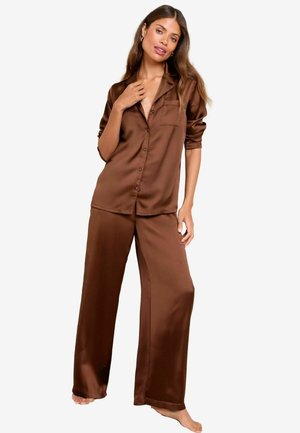 REGULAR FIT - LONG SLEEVE SET   - Pigiama - chocolate brown