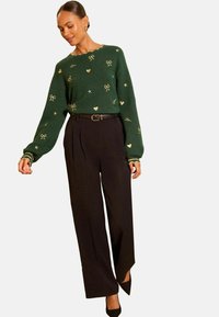 Love & Roses EMBROIDERED COSY - Jumper - forest green bow/green - Zalando