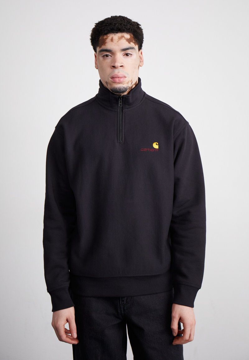 Carhartt WIP - HALF ZIP AMERICAN SCRIPT - Sweatshirt - black, Enlarge