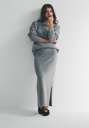 REGULAR FIT - CREW NECK AND CO-ORD - Strickpullover - light grey marl