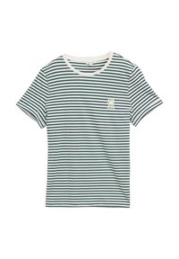 MIT STREIFENMUSTER - T-shirt imprimé - green white irregular stripe