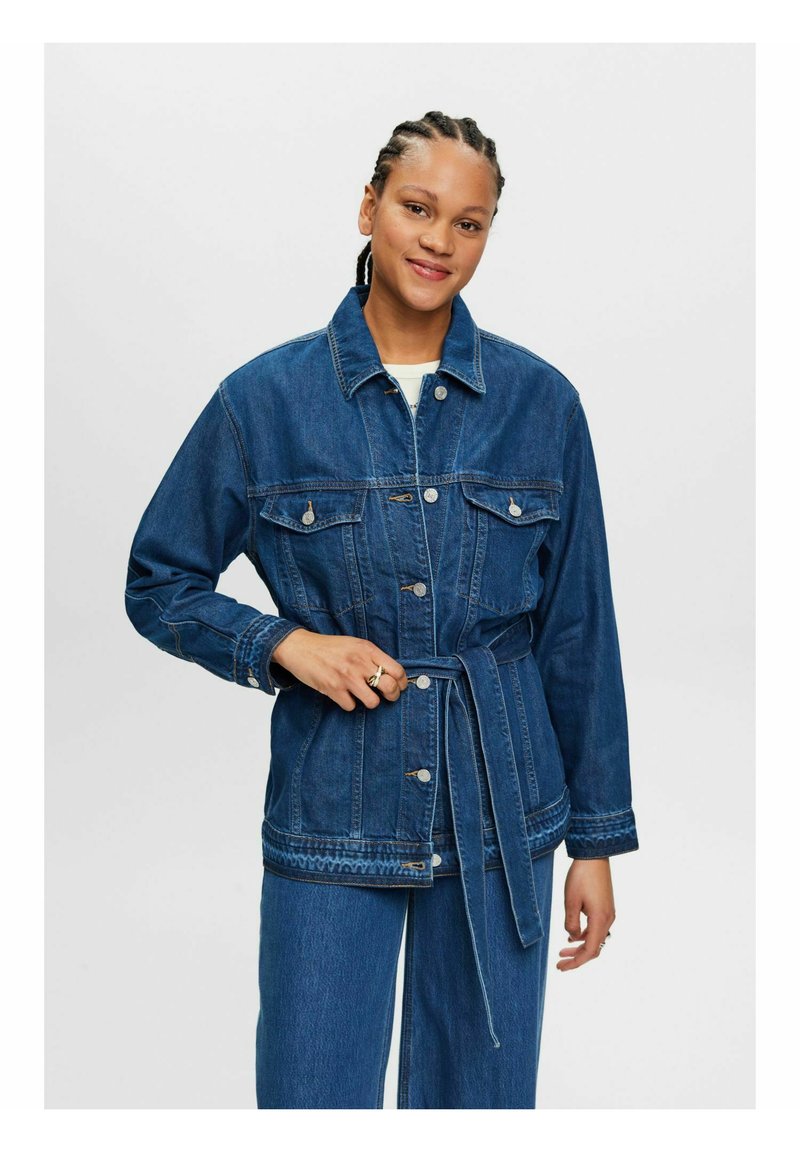Jeansjacke Mit Stoffrmeln Damen