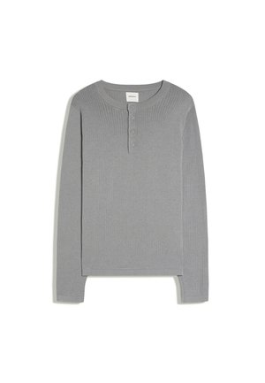Bershka, HENLEY COLLAR - JERSEY - T-shirt à manches longues - grey
