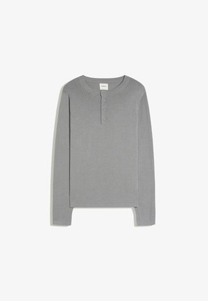 Bershka, HENLEY COLLAR - JERSEY - T-shirt à manches longues - grey