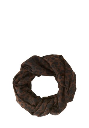 Écharpe tube - brown/black small leo print