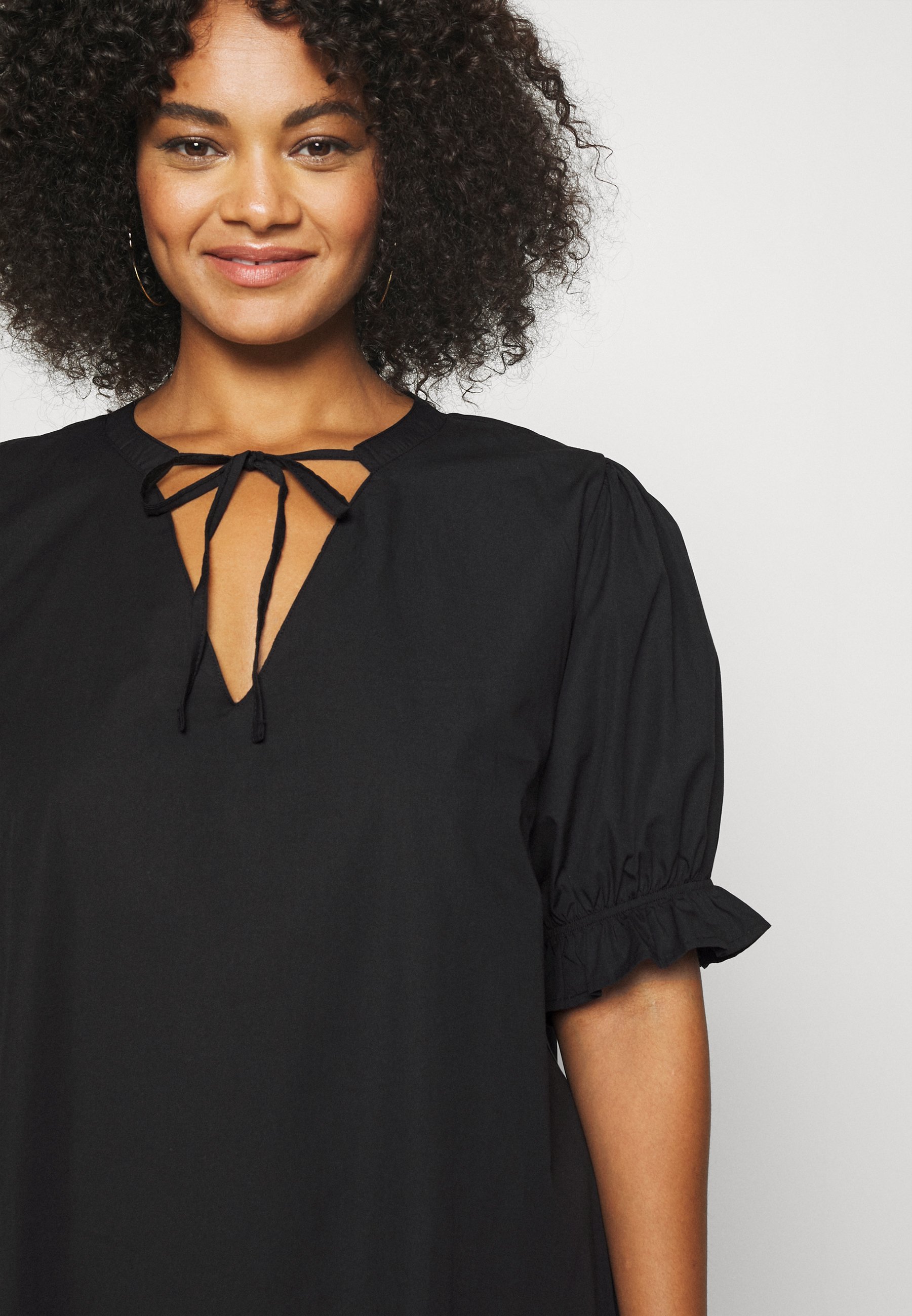 NU-IN PUFF SLEEVE A LINE MINI DRESS 