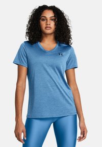 Under Armour - TECH TWIST - Bluză sport - viral blue black Imagine miniatură 1