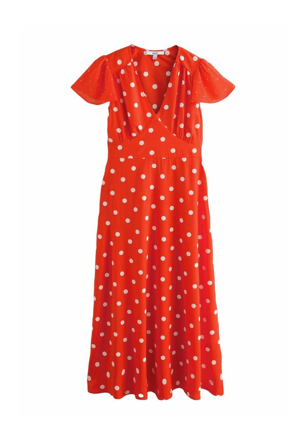 REGULAR FIT FLUTTER SLEEVE TIE WAIST - Maxikleid