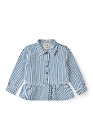 Copenhagen Colors YARNDYED FRILL UNISEX - Veste en jean - denim blue