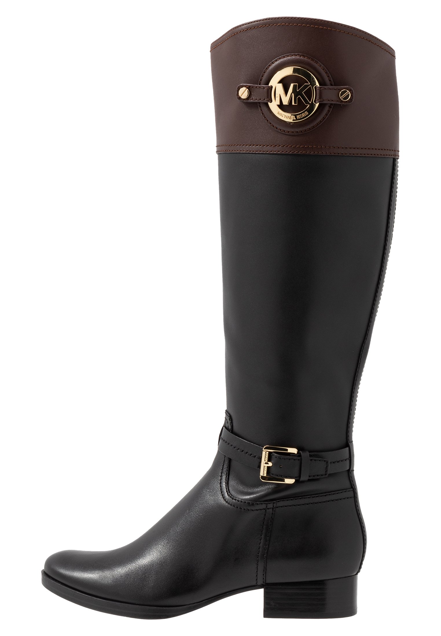 womens michael kors fulton harness boots in black/mocha