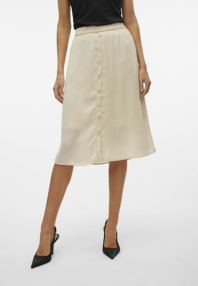 Vero Moda SUNNY HOHE TAILLE  - Trapecinis sijonas - oatmeal