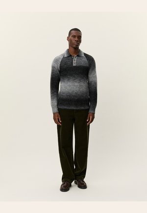 FRED GRADIENT KNITTED POLO - Džemperis - dark grey melange