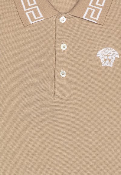 Versace GRECA OUTLINE MEDUSA EMBROIDERY UNISEX - Polo krekls - sand castle/white