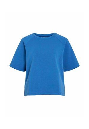 VILA, SHORT SLEEVED SWEATSHIRT VIREFLECT ROUND NECK - T-shirt basique - victoria blue