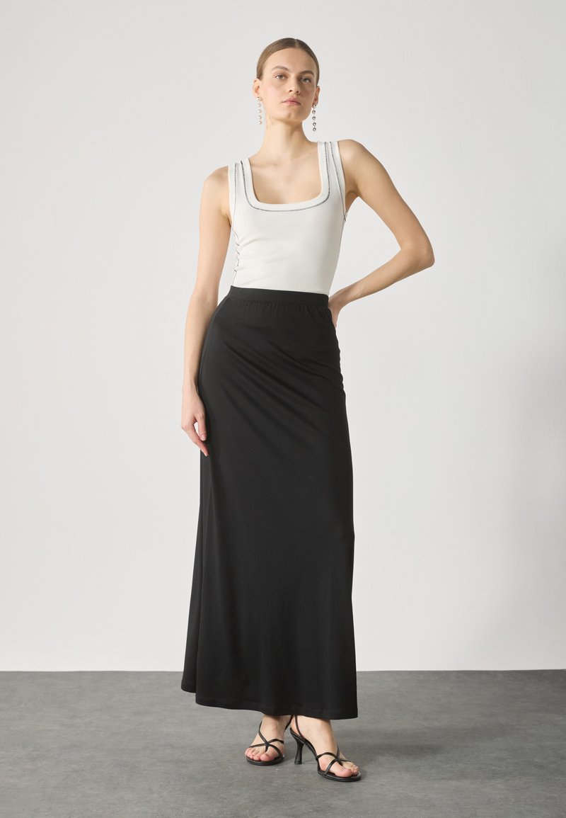 Dames Comfort Verdikking A Lijn Hoge Taille Maxi Rok Elastisch Taille Breien Lange Rokken(L, Zwart Dames Comfort Verdikking A Lijn Hoge Taille Maxi Rok Elastisch Taille Breien Lange Rokken(L, Zwart