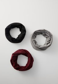 UNISEX 3 PACK - Écharpe tube - black/grey/dark red