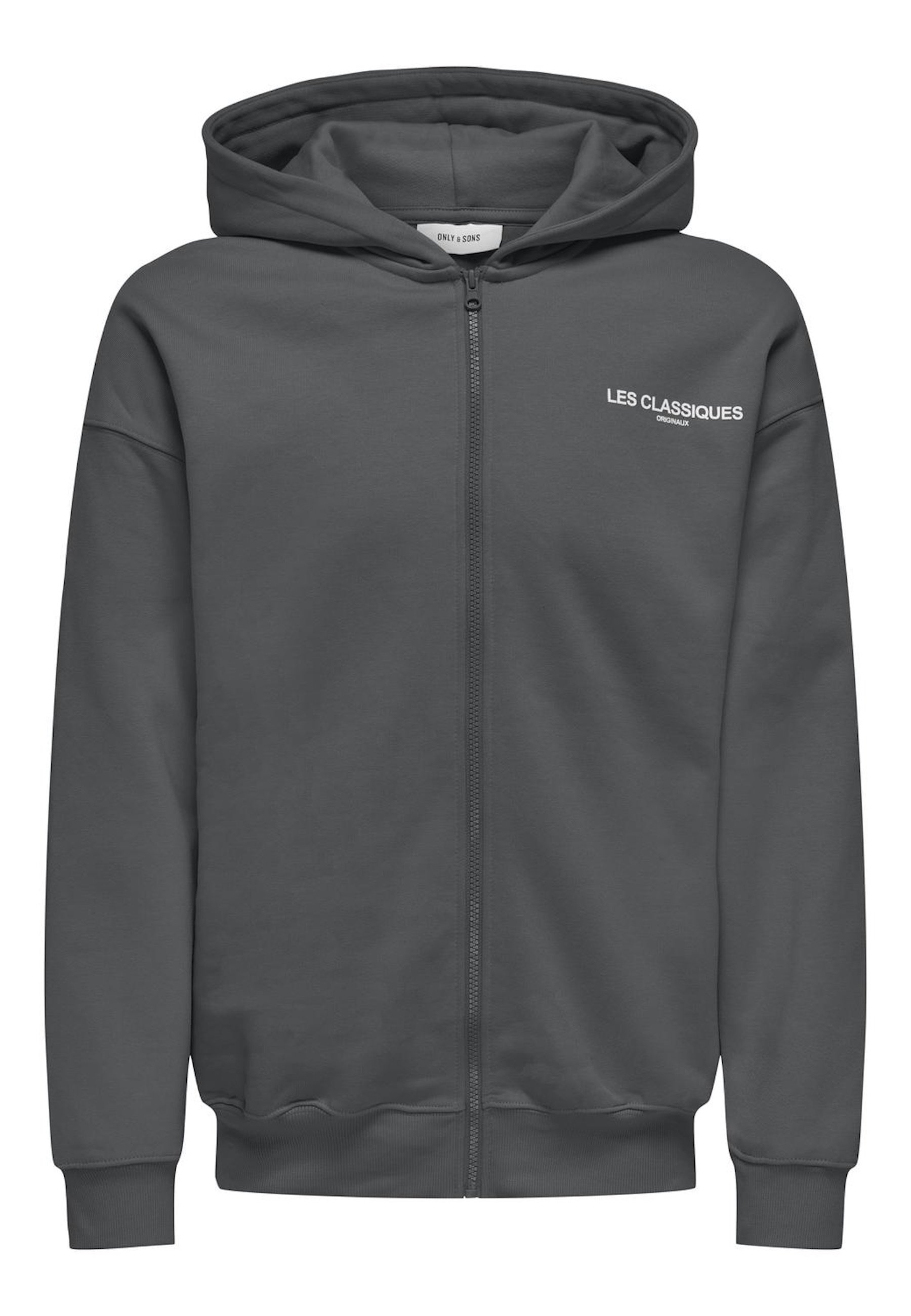 Only Sons LES CLASSIQUES Zip-up sweatshirt grau/grey Zalando