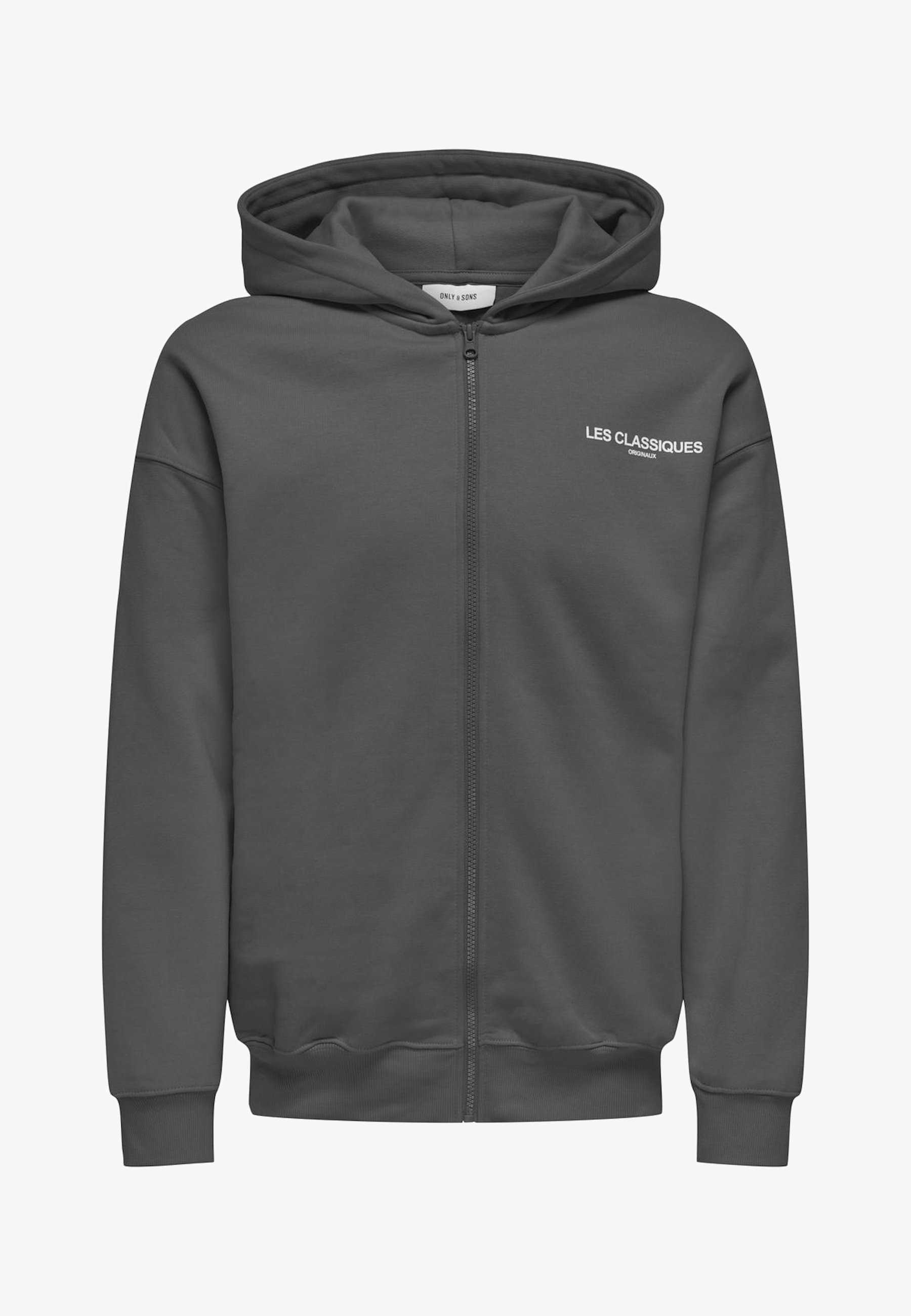Only Sons LES CLASSIQUES Zip-up sweatshirt grau/grey Zalando