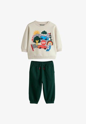 Next, REGULAR FIT - PRINTED CREW NECK SWEAT TOP AND JOGGERS SET . - Dressikomplekt - ecru