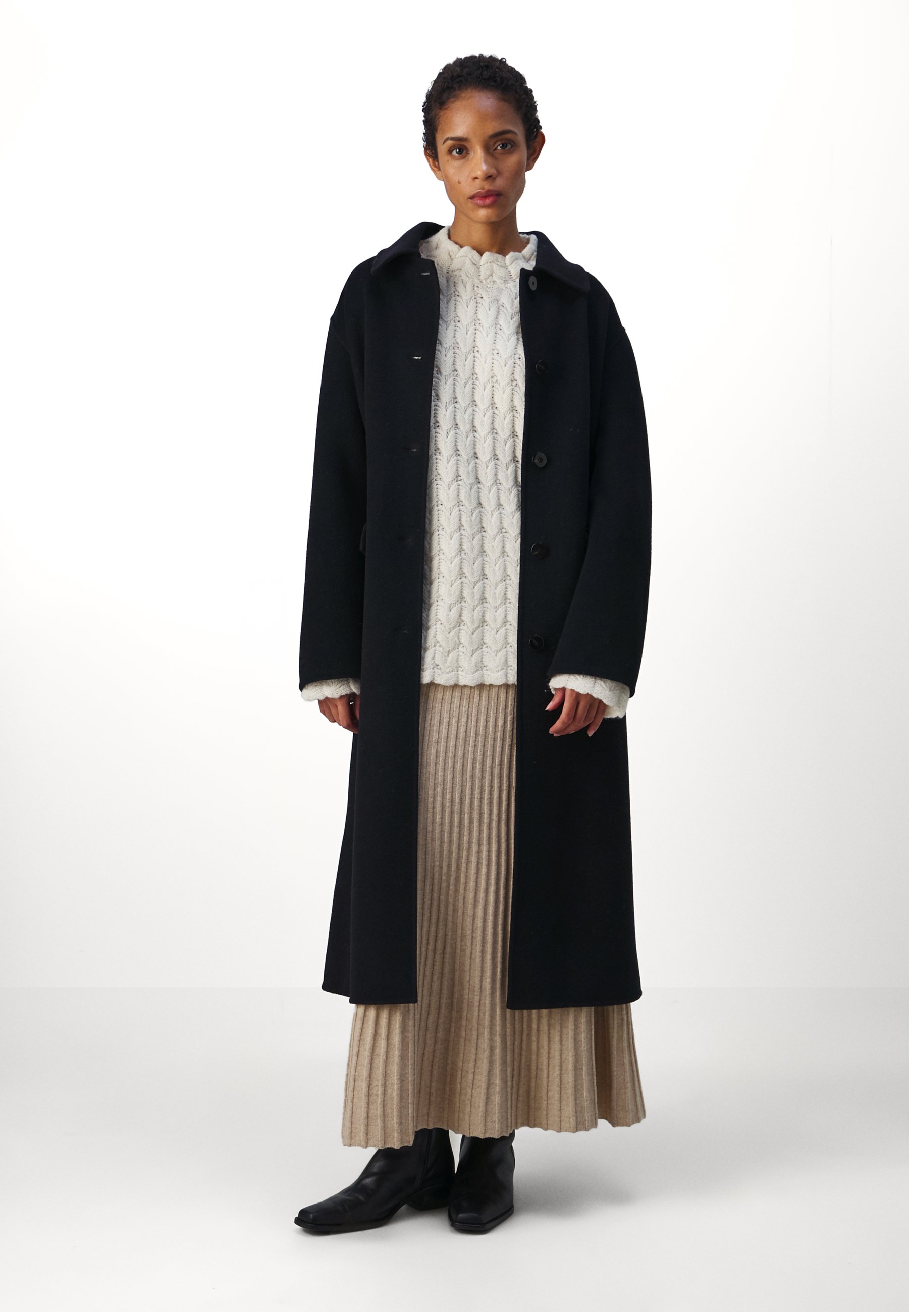 Herlipto☆Hamilton Wool Rever Flared Coat Holzweiler FELSA - Classic coat - black - Zalando