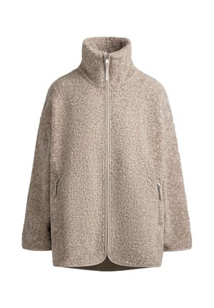 OYSHO, HIGH-NECK FAUX-SHEARLING JACKET - Fleece jacket - taupe