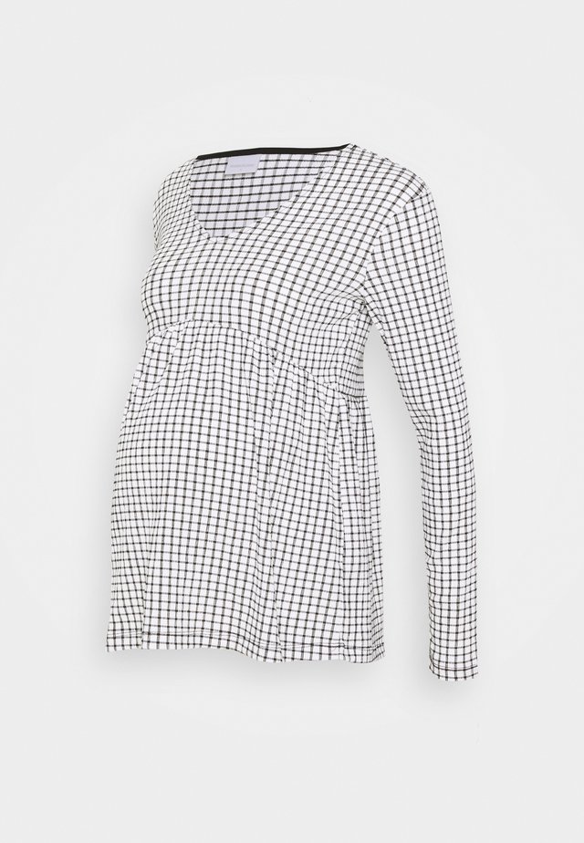 MLCILLE TOP CHECK - Maglietta a manica lunga - snow white/black