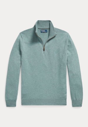 Polo Ralph Lauren, WOOL QUARTER-ZIP SWEATER - Striktrøje - turquoise jay heather