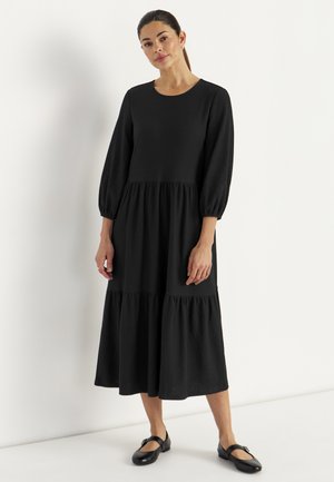 Cellbes of Sweden, JERSEY DRESS WITH RUFFLE - Jerseyjurk - black
