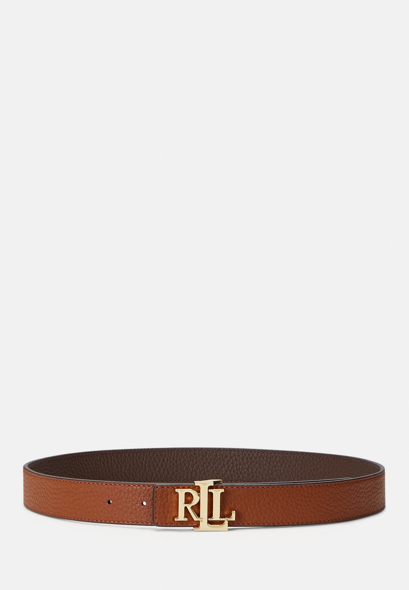 Lauren Ralph Lauren - LOGO REVERSIBLE PEBBLED LEATHER BELT - Belt - tan/dark brown, Enlarge