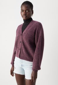 Scotch & Soda FUZZY RELAXED CARDIGAN - Ζακέτα - berry melange