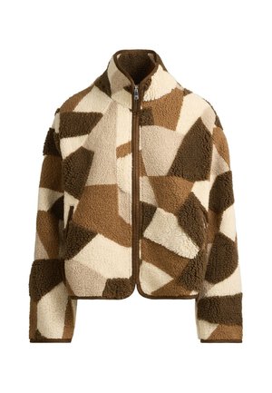 OYSHO, FAUX-SHEARLING PRINT JACKET - Veste polaire - tan melange