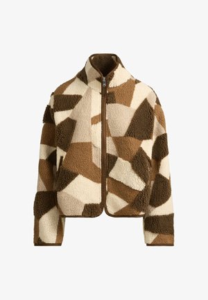 OYSHO, FAUX-SHEARLING PRINT JACKET - Veste polaire - tan melange