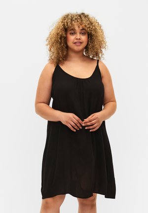 Zizzi SOLID COLOUR STRAP - Day dress - black
