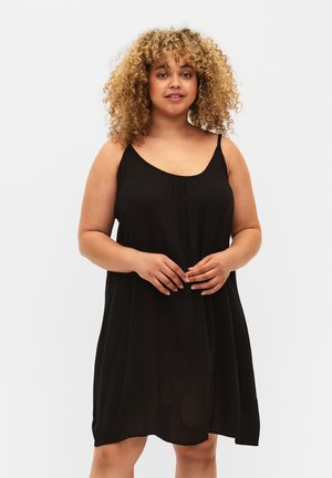 SOLID COLOUR STRAP - Day dress - black