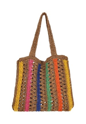 Geantă de pânză - beige multicolor