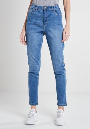 LADIES HIGH WAIST SLIM JEANS - Slim fit -farkut - mid stone wash