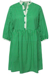 Ulla Popken RUFFLED GINGHAM  - Hverdagskjole - green