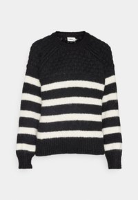 ONLBILLIE LIFE STRIPE O-NECK - Strikkegenser - black/cloud dancer