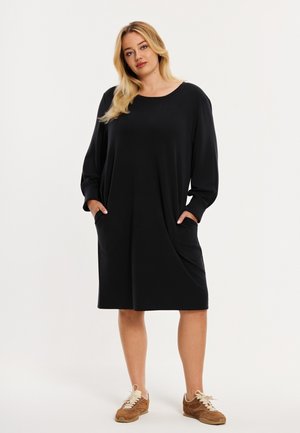 MIT LANGARM - Jerseykleid - black