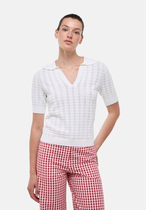 Monoprix, PULL MANCHES COURTES COL CLAUDINE - Polo - ecru