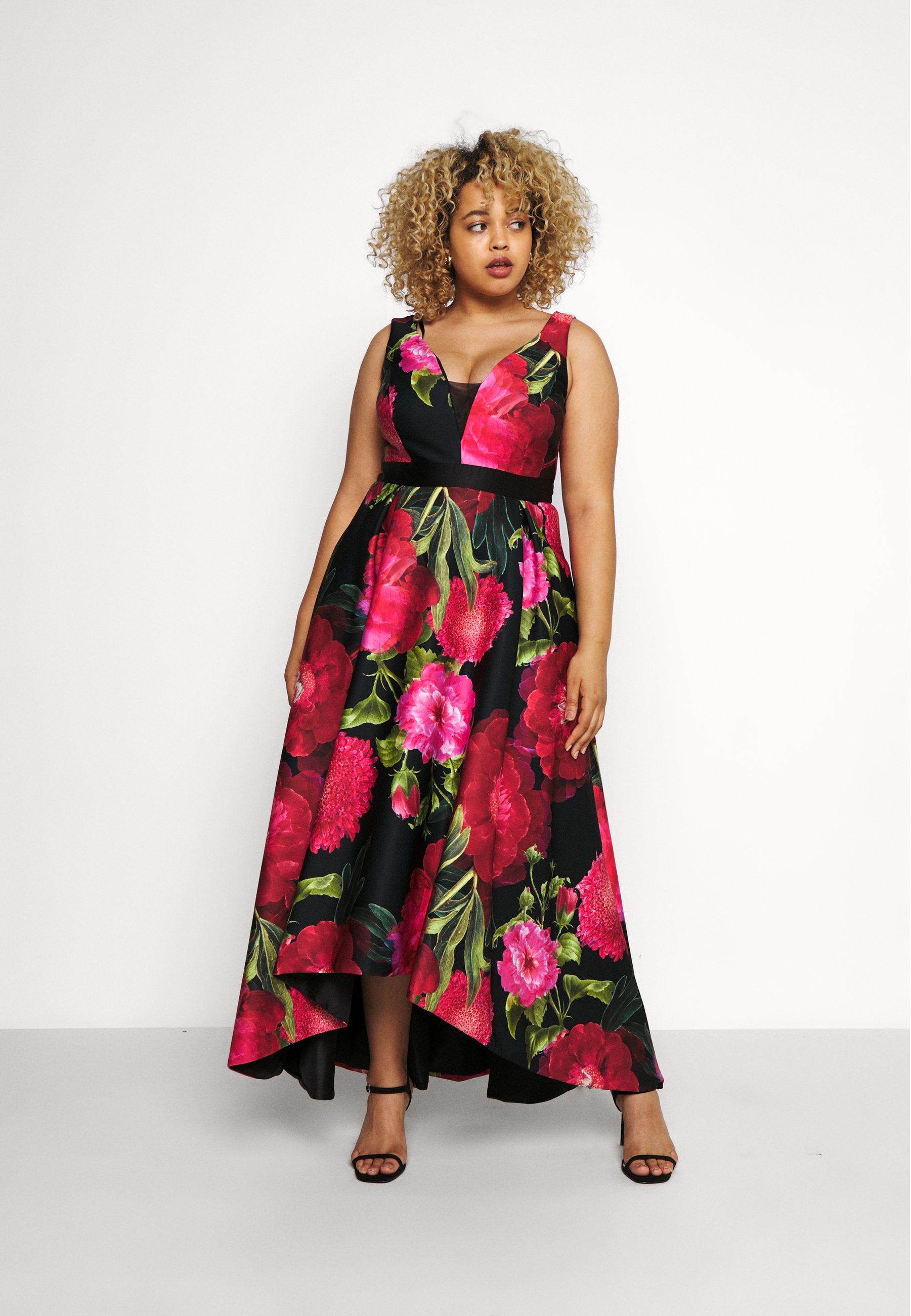 Swing Curve Ballkleid Black Multi Mehrfarbig Zalando De