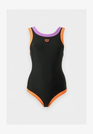 Arena, BOLD LINES - Traje de baño - black/calypso coral/violet