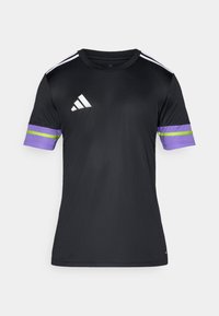 SQUADRA25 SHORT SLEEVE - Sport T-shirt - black/purple rush/semi solar slime