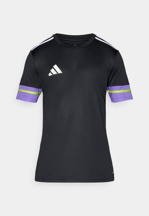 adidas Performance SQUADRA25 SHORT SLEEVE - T-Shirt sport - black/purple rush/semi solar slime