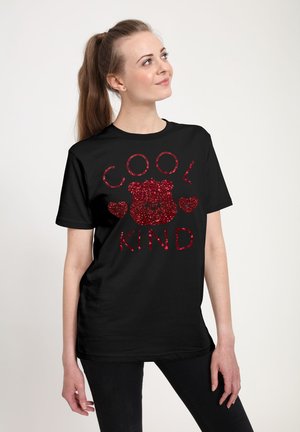 T-shirt med print - black